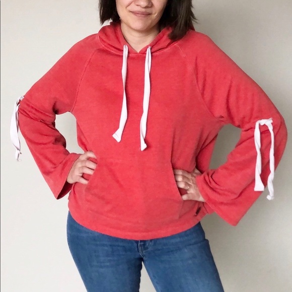 Betsey Johnson Tops - Besty Johnson Performance Coral Hooded Sweatshirt